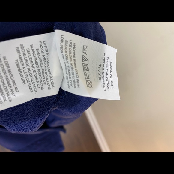 MADEWELL Navy Button Front Smocked Cross Back Jumpsuit Size 2 - Picture 13 of 16